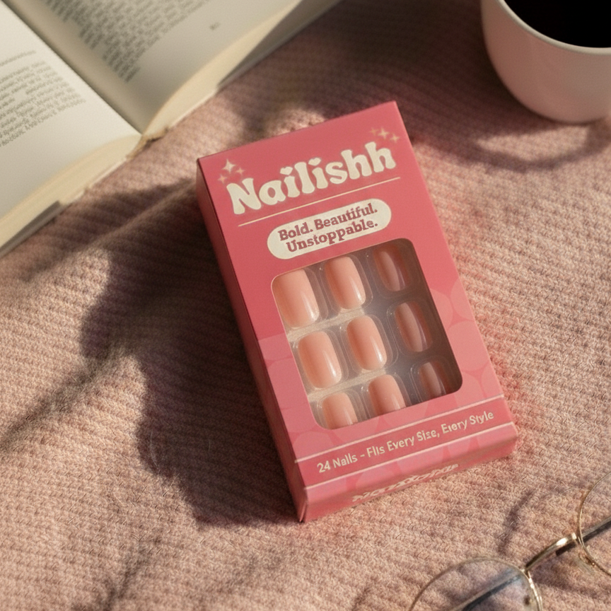 Soft Blush | Almond Shape Pink Ombre Glossy Press on Nails