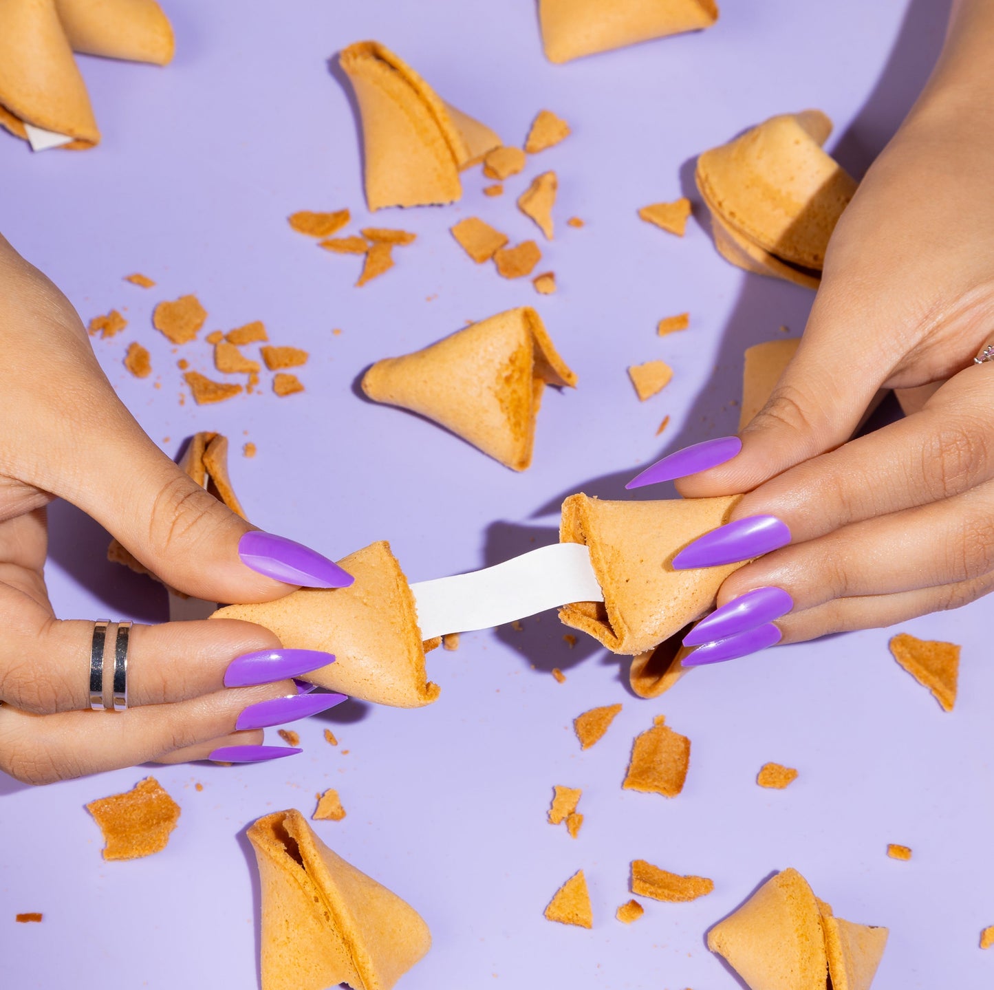 Purple Power - Long Almond - Press on Nails