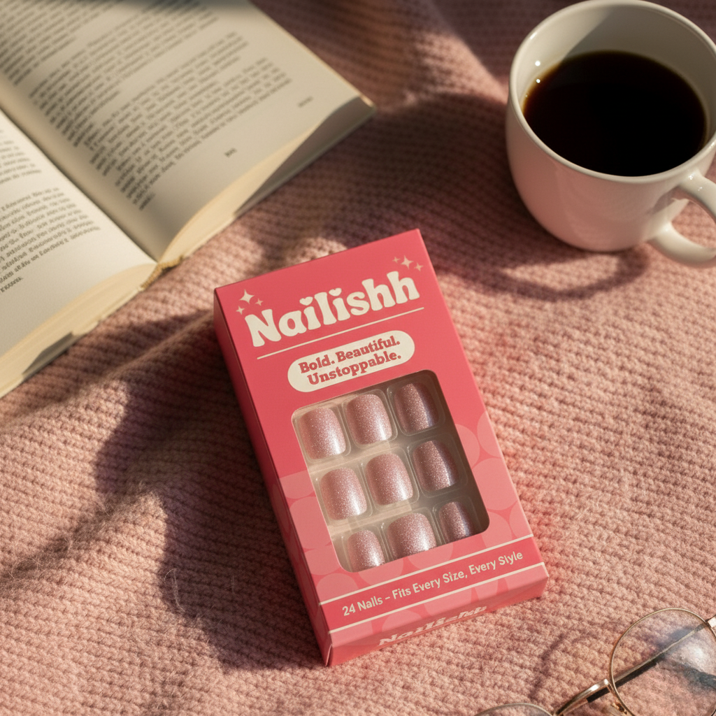 Dreamdust | Short Round Nude Press on Nails