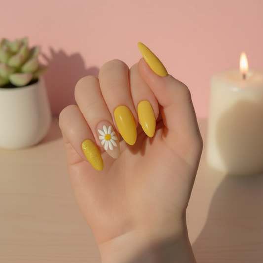 Buttercup | Glossy Almond Yellow Press on Nails