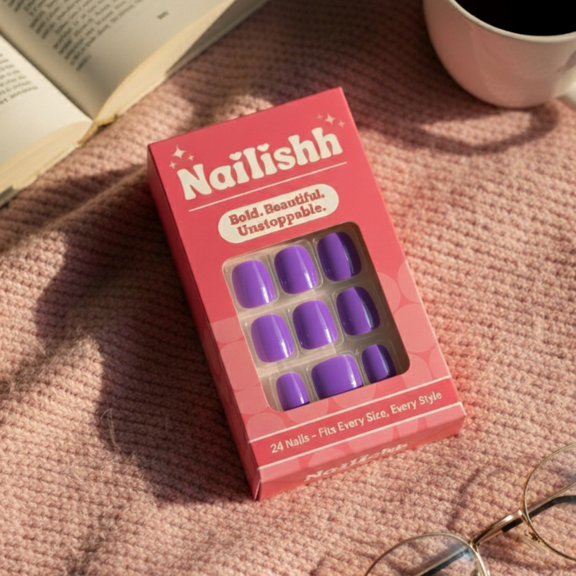 Purple Power - Long Almond - Press on Nails