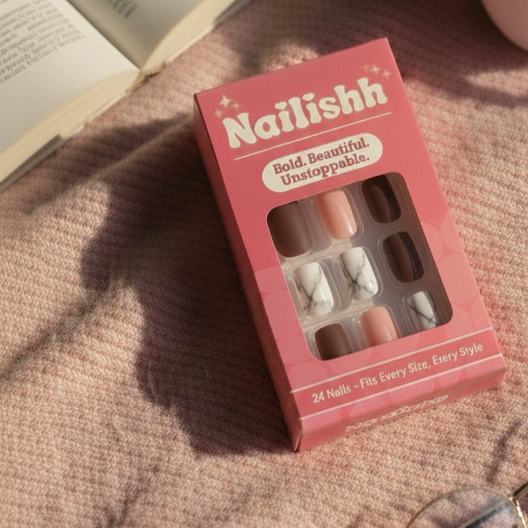 Mocha Marble | Matte Square Neutral Press on Nails