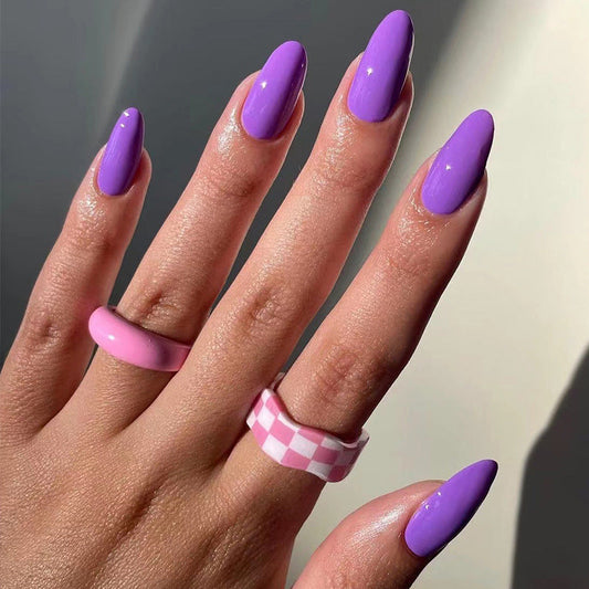 Purple Power - Long Almond - Press on Nails