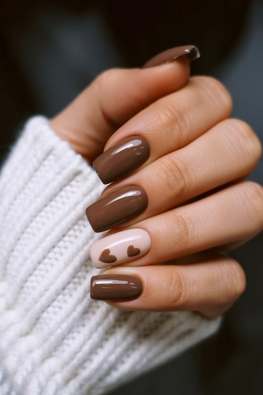 Mocha Muse | Glossy Coffin Press-On Nails