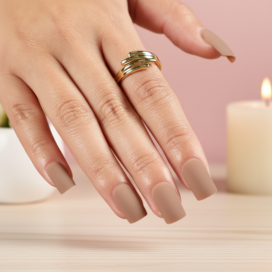 Caramel Nude | Matte Square Taupe Press-On Nails